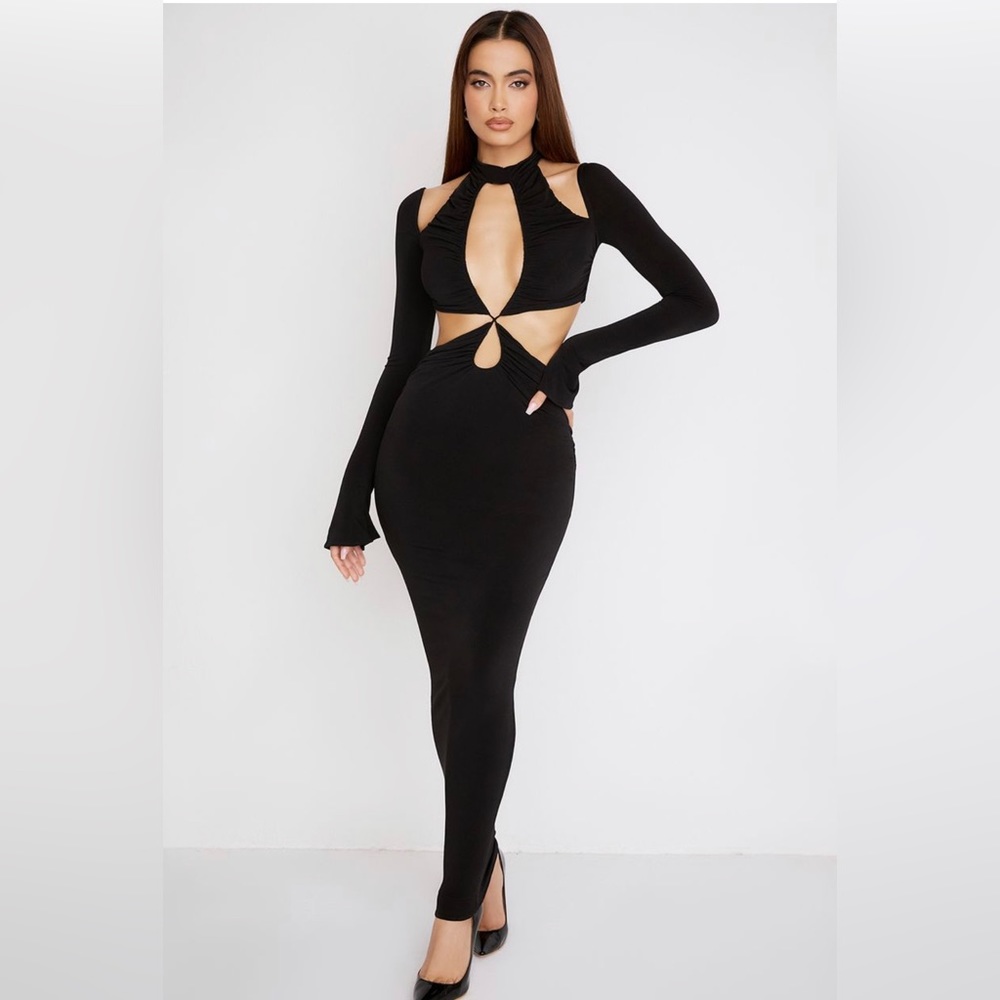 House of CB “Serafina” jersey cut out dress